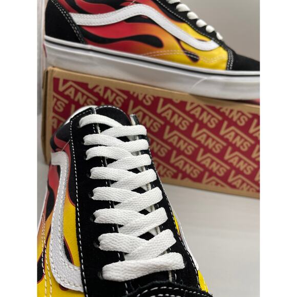 Vans Old Skool Fire Red Yellow Flame Men’s Sneakers 10 - Picture 5 of 13